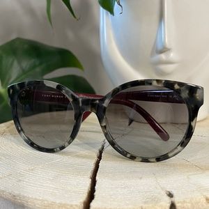 Tory Burch Round Sunglasses - Grey Tortoise and Merlot